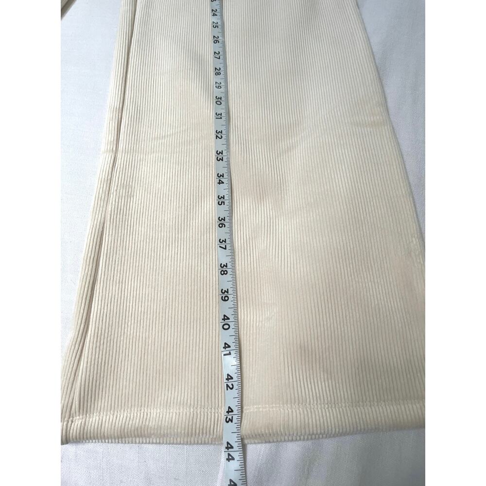 NWT MARINE LAYER Velour
Corduroy Flare Pants L Cream Ribbed Wide Leg High - Picture 11 of 12